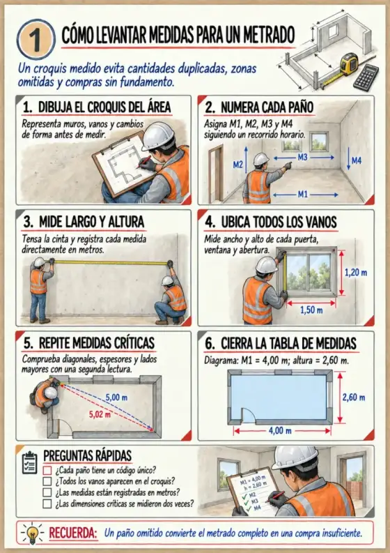 Página real: Cómo levantar medidas para un metrado